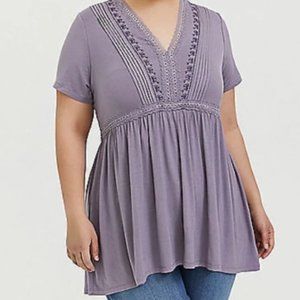 *NWOT* TORRID Purple Pintuck Babydoll